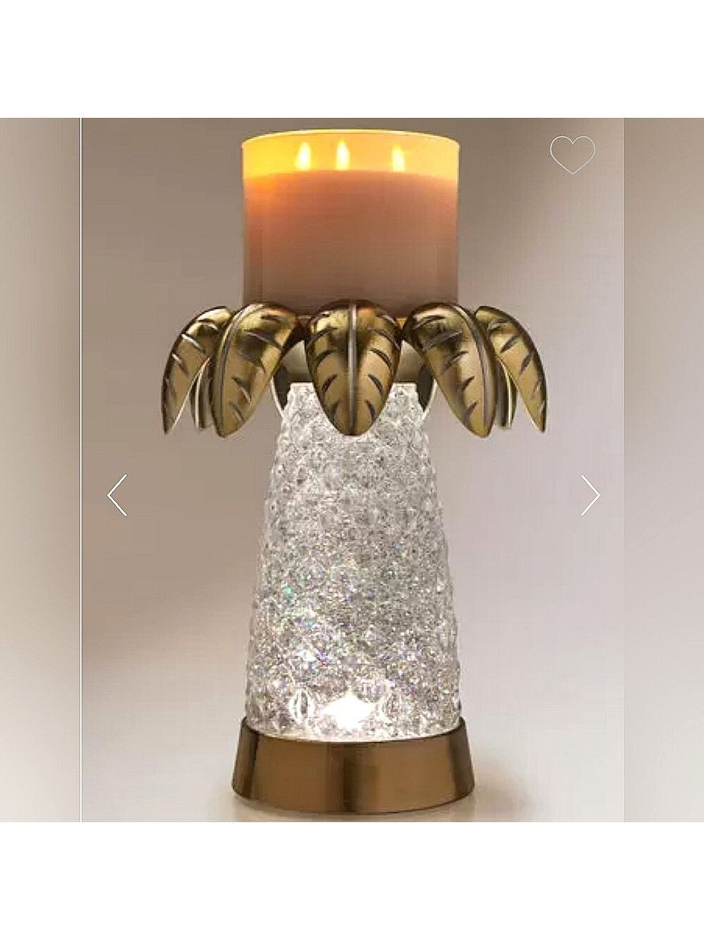 WATER GLOBE PALM TREE 3-WICK CANDLE HOLDER